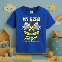 My Hero Is Now My Angel Chondrosarcoma Bone Cancer Sarcoma Gift Toddler T-Shirt thumb 3
