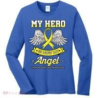 My Hero Is Now My Angel Chondrosarcoma Bone Cancer Sarcoma Gift Women's Long Sleeve Shirt thumb 0