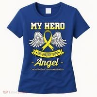 My Hero Is Now My Angel Chondrosarcoma Bone Cancer Sarcoma Gift Women's T-Shirt thumb 0