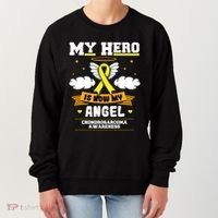 My Hero Is Now My Angel Chondrosarcoma Bone Cancer Sarcoma Great Gift Women's Sweatshirt thumb 0