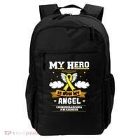 My Hero Is Now My Angel Chondrosarcoma Bone Cancer Sarcoma Great Gift Backpack thumb 0