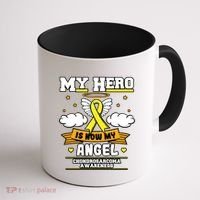 My Hero Is Now My Angel Chondrosarcoma Bone Cancer Sarcoma Great Gift Coffee Mug thumb 1