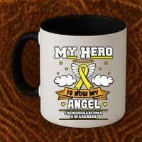 My Hero Is Now My Angel Chondrosarcoma Bone Cancer Sarcoma Great Gift Coffee Mug thumb 2