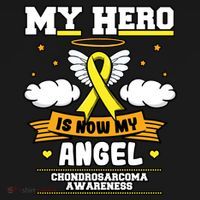My Hero Is Now My Angel Chondrosarcoma Bone Cancer Sarcoma Great Gift Women's Hoodie thumb 2