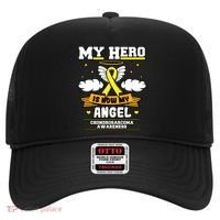 My Hero Is Now My Angel Chondrosarcoma Bone Cancer Sarcoma Great Gift Hat thumb 0