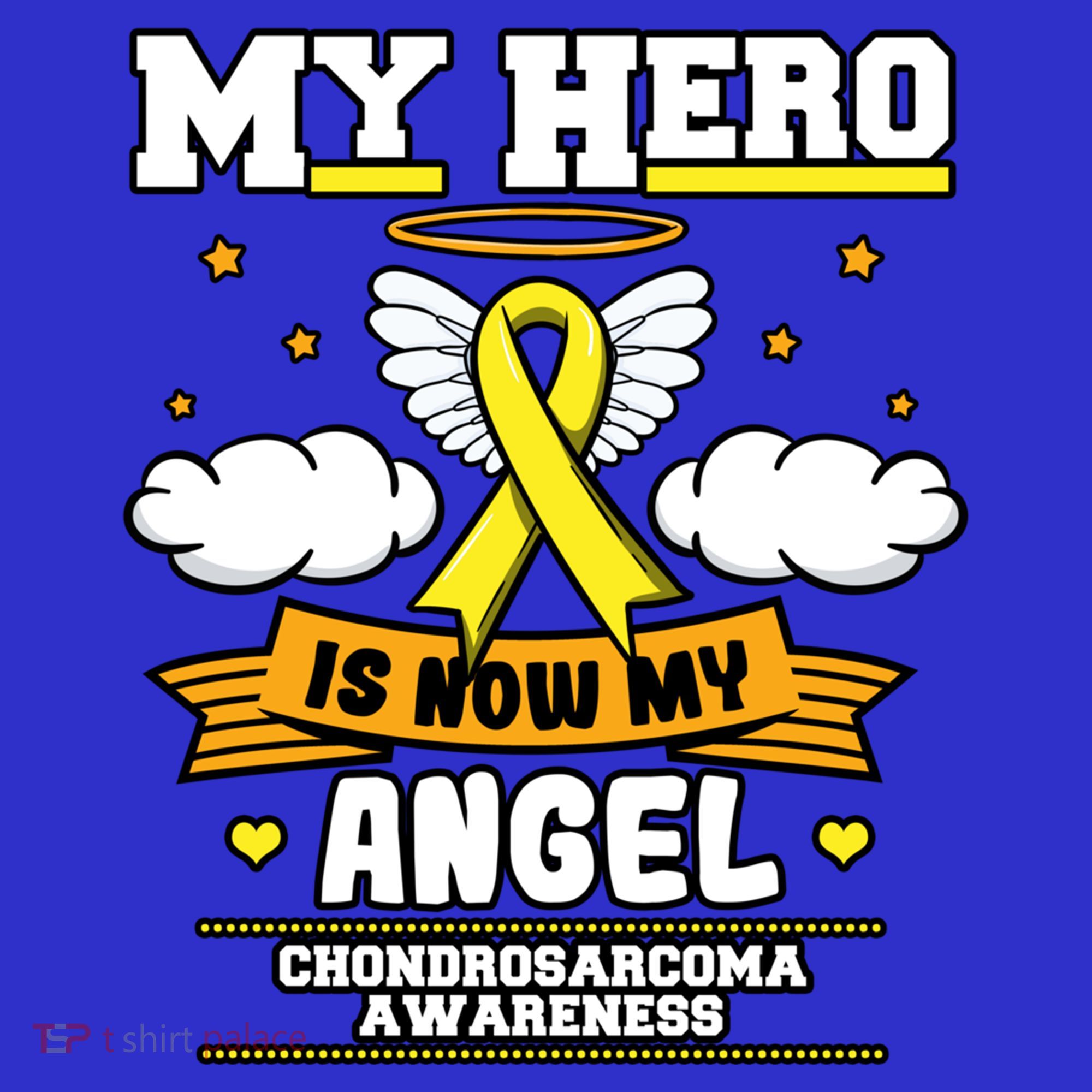 My Hero Is Now My Angel Chondrosarcoma Bone Cancer Sarcoma Great Gift Coaster