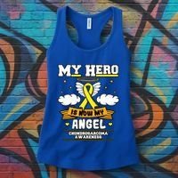 My Hero Is Now My Angel Chondrosarcoma Bone Cancer Sarcoma Great Gift Women's Tank Top thumb 3