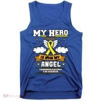 My Hero Is Now My Angel Chondrosarcoma Bone Cancer Sarcoma Great Gift Tank Top thumb 0