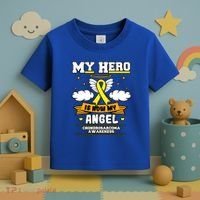 My Hero Is Now My Angel Chondrosarcoma Bone Cancer Sarcoma Great Gift Toddler T-Shirt thumb 3
