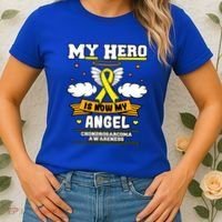 My Hero Is Now My Angel Chondrosarcoma Bone Cancer Sarcoma Great Gift Women's T-Shirt thumb 2