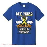 My Hero Is Now My Angel Chondrosarcoma Bone Cancer Sarcoma Great Gift Kids T-Shirt thumb 0