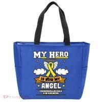 My Hero Is Now My Angel Chondrosarcoma Bone Cancer Sarcoma Great Gift Tote Bag thumb 0