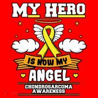 My Hero Is Now My Angel Chondrosarcoma Bone Cancer Sarcoma Great Gift Santa Hat thumb 1