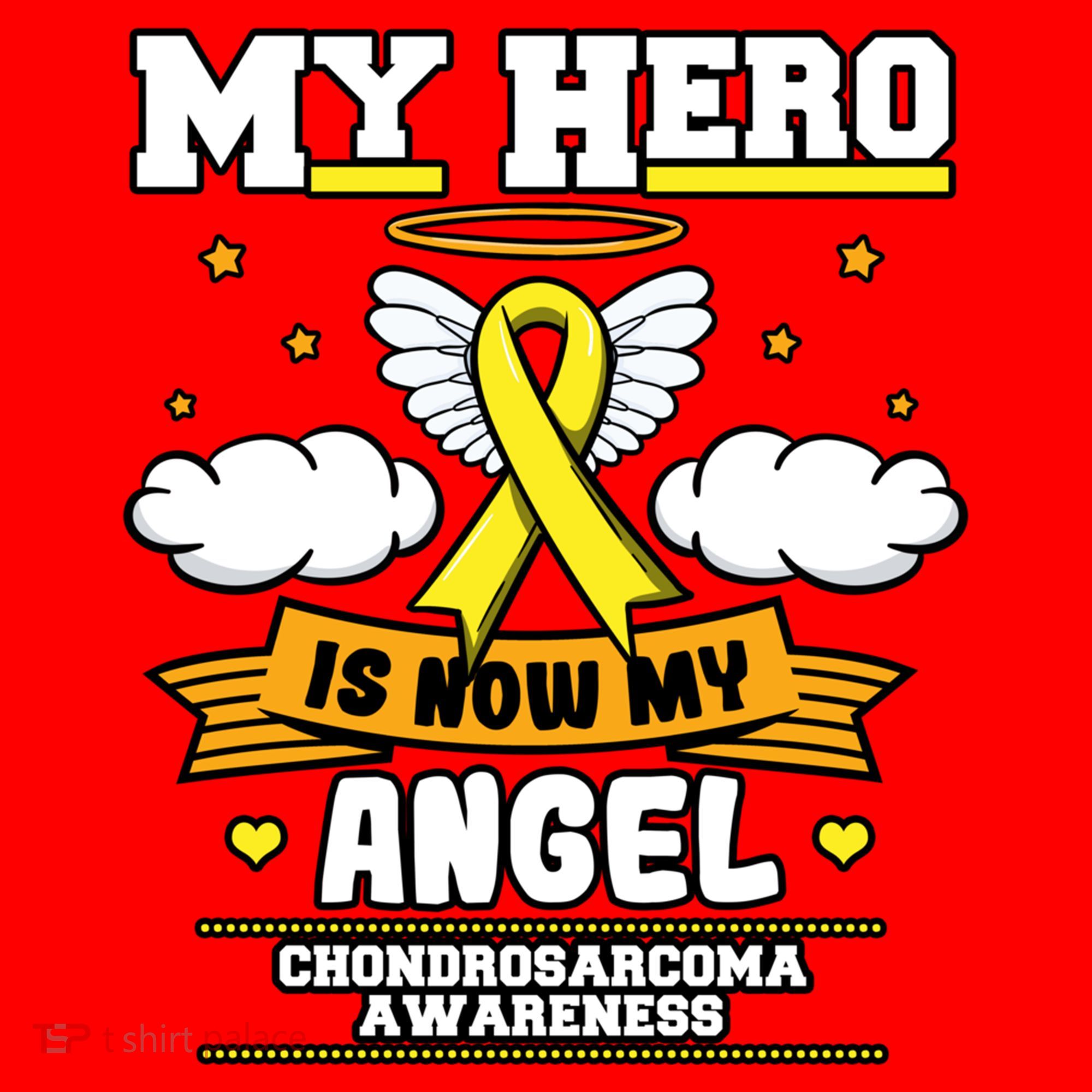 My Hero Is Now My Angel Chondrosarcoma Bone Cancer Sarcoma Great Gift Santa Hat