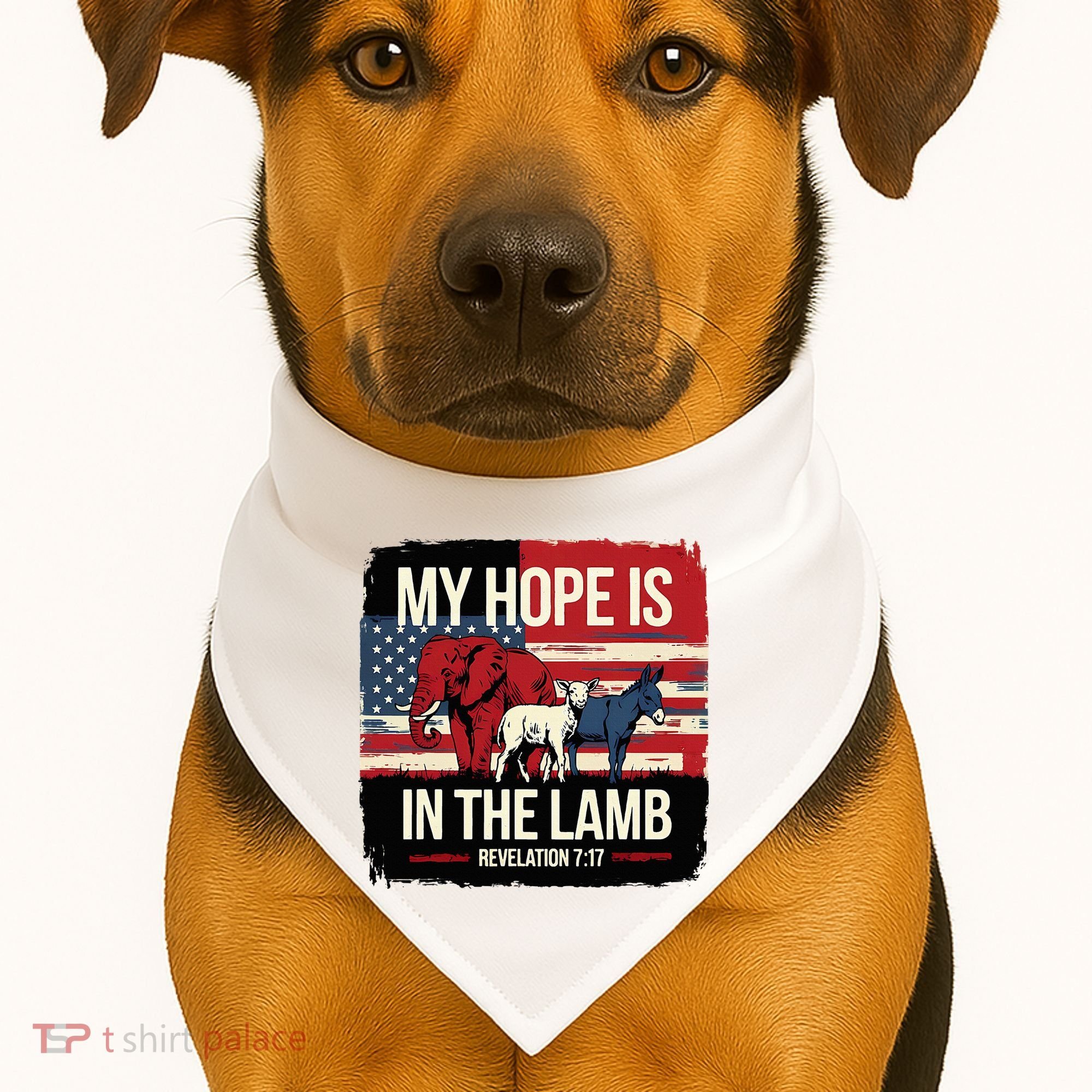My Hope Is In The Lamb Jesus 2024 Election USA-Made Doggie Bandana