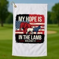 My Hope Is In The Lamb Jesus 2024 Election Golf Towel thumb 1