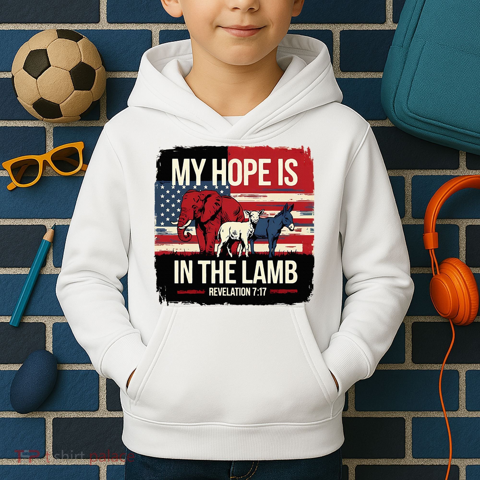 My Hope Is In The Lamb Jesus 2024 Election Kids Hoodie