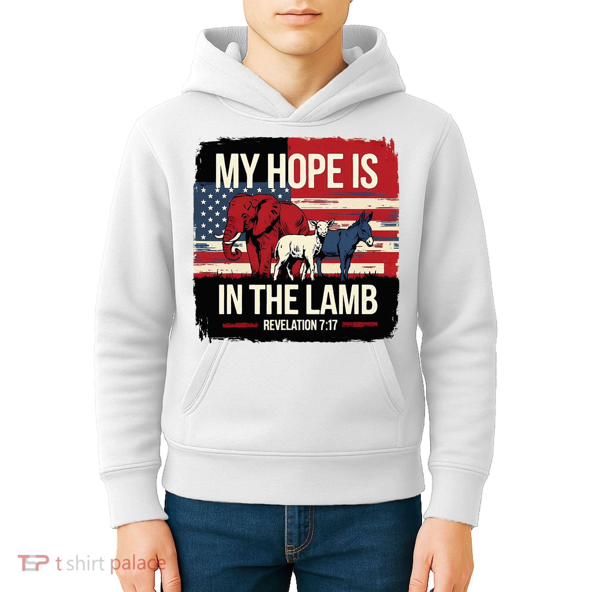 My Hope Is In The Lamb Jesus 2024 Election Kids Hoodie