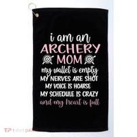 My Heart Is Full Archery Mom Of An Archer Mama Gift Golf Towel thumb 0