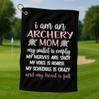 My Heart Is Full Archery Mom Of An Archer Mama Gift Golf Towel thumb 1