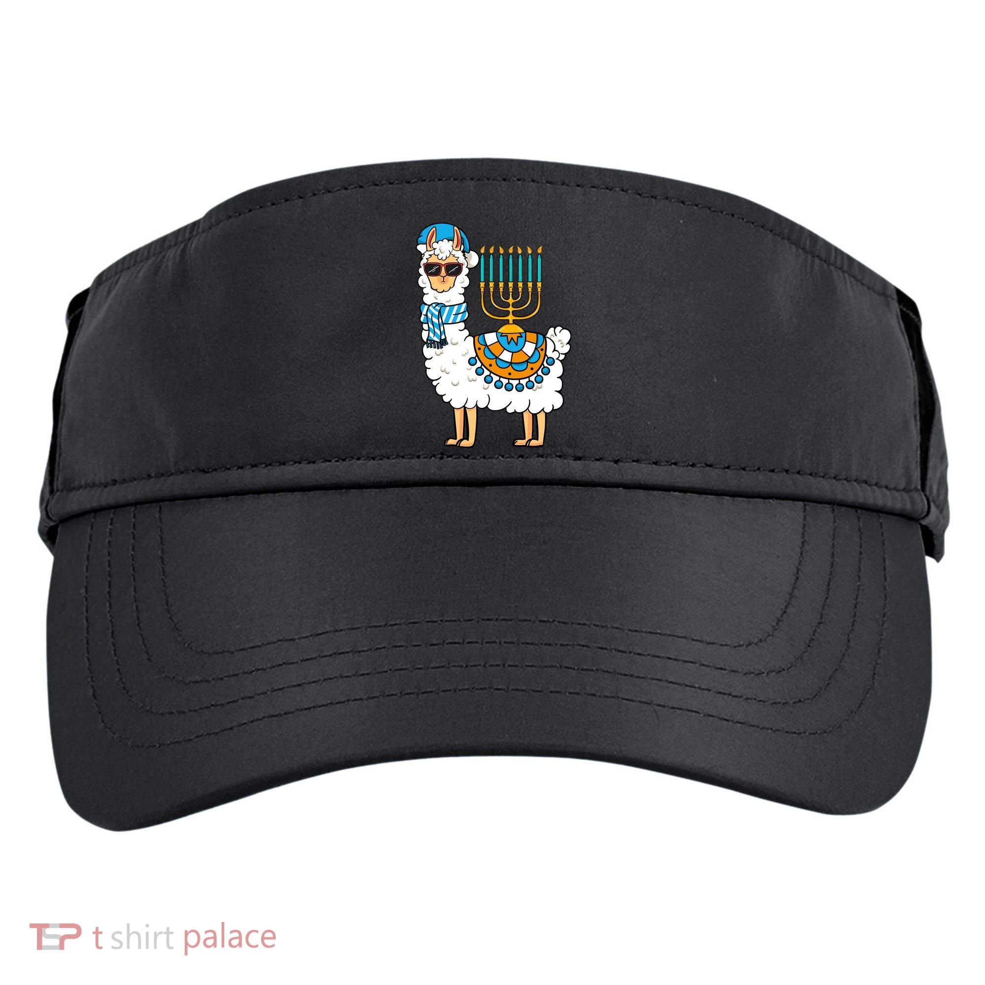 Menorah Hanukkah Llama Cute Alpaca Chanukah Adult Drive Performance Visor