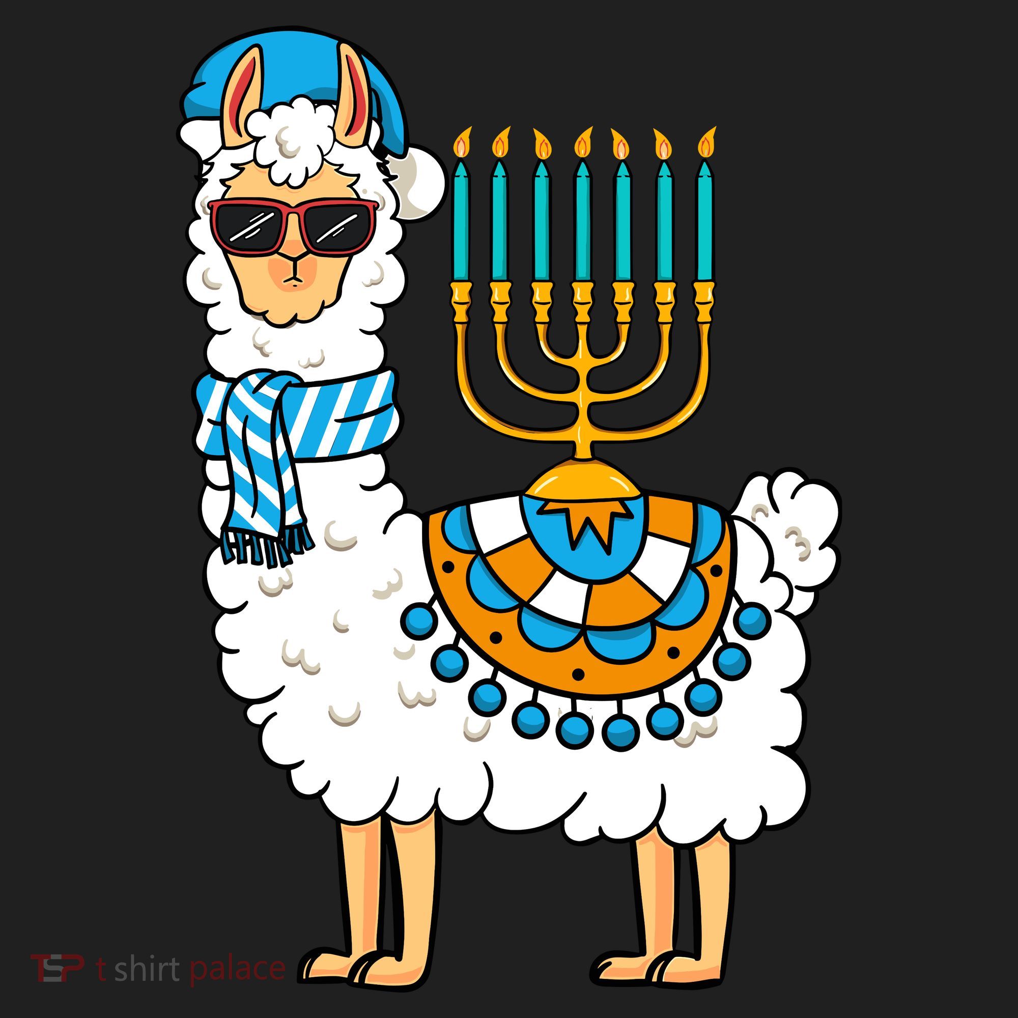 Menorah Hanukkah Llama Cute Alpaca Chanukah Adult Drive Performance Visor
