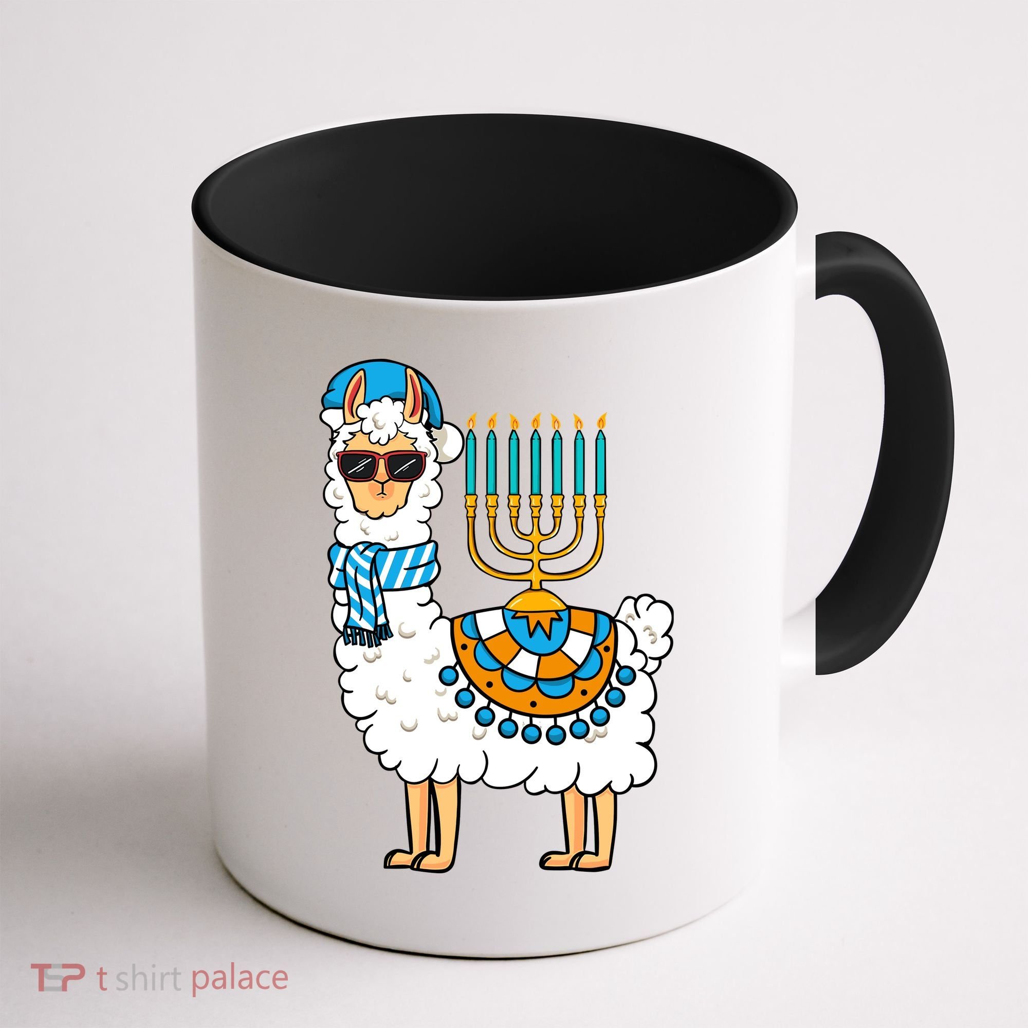 Menorah Hanukkah Llama Cute Alpaca Chanukah Coffee Mug