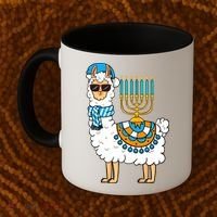 Menorah Hanukkah Llama Cute Alpaca Chanukah Coffee Mug thumb 2