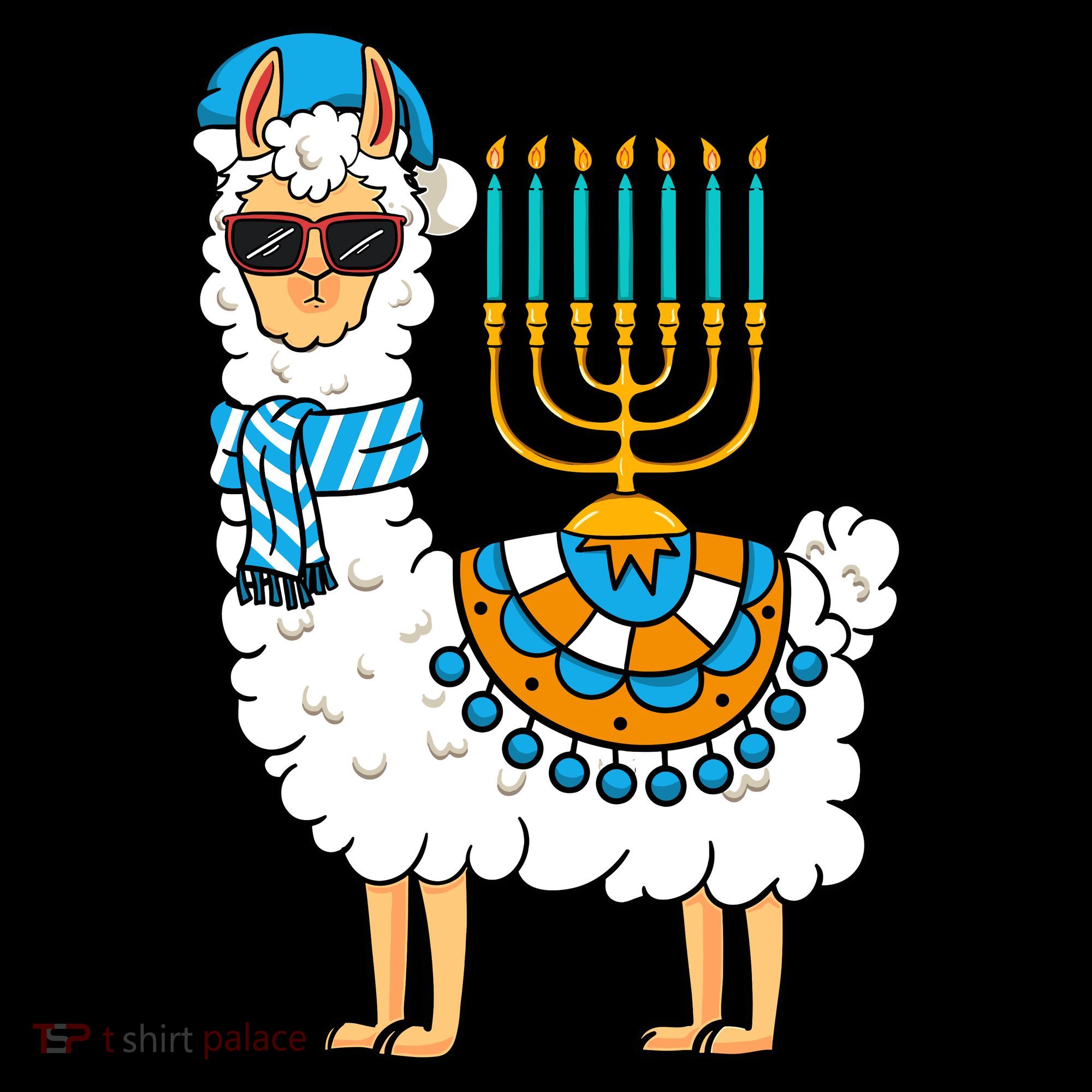 Menorah Hanukkah Llama Cute Alpaca Chanukah Coffee Mug