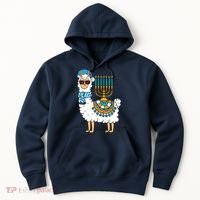 Menorah Hanukkah Llama Cute Alpaca Chanukah Hoodie thumb 0