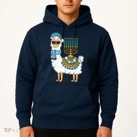 Menorah Hanukkah Llama Cute Alpaca Chanukah Hoodie thumb 2