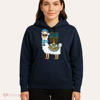 Menorah Hanukkah Llama Cute Alpaca Chanukah Hoodie thumb 5
