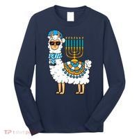Menorah Hanukkah Llama Cute Alpaca Chanukah Long Sleeve Shirt thumb 0