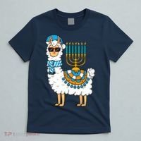Menorah Hanukkah Llama Cute Alpaca Chanukah T-Shirt thumb 5