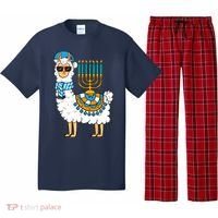 Menorah Hanukkah Llama Cute Alpaca Chanukah Pajama Set thumb 0