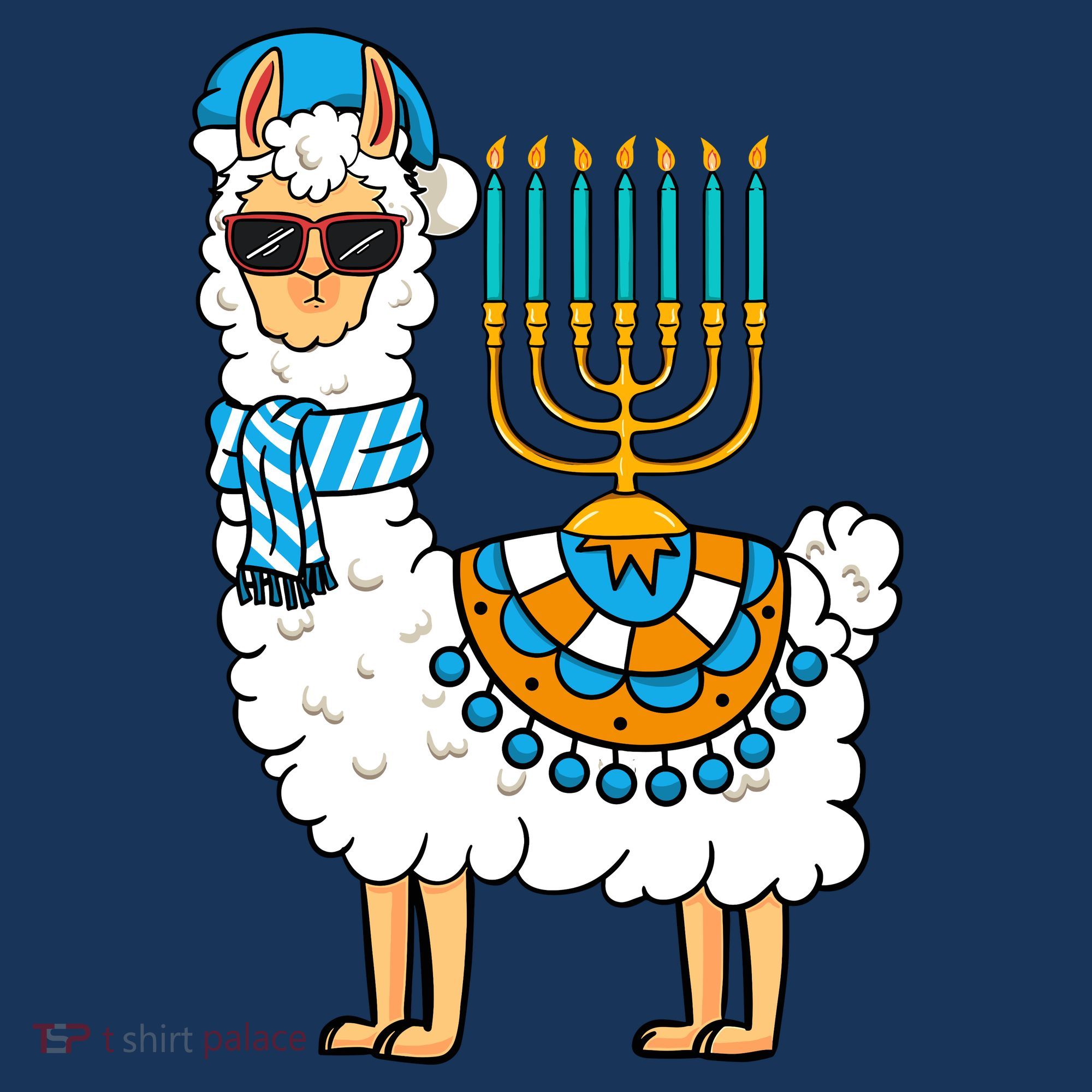 Menorah Hanukkah Llama Cute Alpaca Chanukah Women's Tank Top