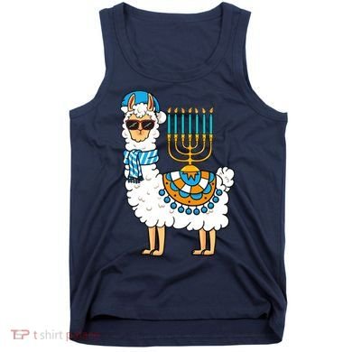 Menorah Hanukkah Llama Cute Alpaca Chanukah Tank Top