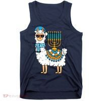 Menorah Hanukkah Llama Cute Alpaca Chanukah Tank Top thumb 0
