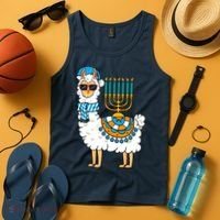 Menorah Hanukkah Llama Cute Alpaca Chanukah Tank Top thumb 4