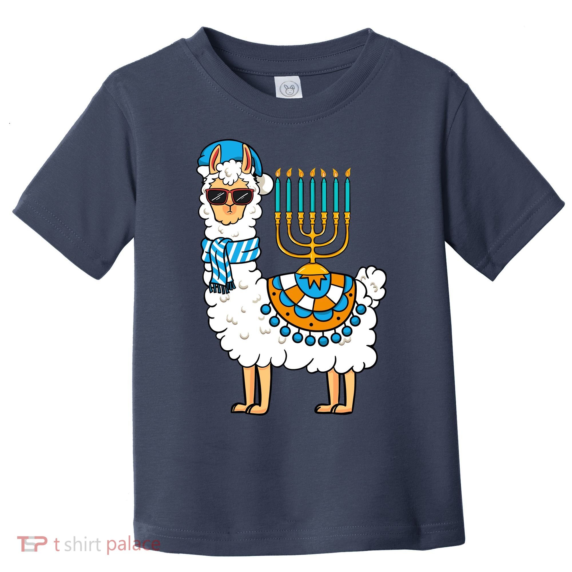 Menorah Hanukkah Llama Cute Alpaca Chanukah Toddler T-Shirt