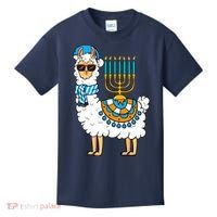 Menorah Hanukkah Llama Cute Alpaca Chanukah Kids T-Shirt thumb 0