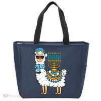 Menorah Hanukkah Llama Cute Alpaca Chanukah Tote Bag thumb 0