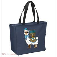 Menorah Hanukkah Llama Cute Alpaca Chanukah Tote Bag thumb 2