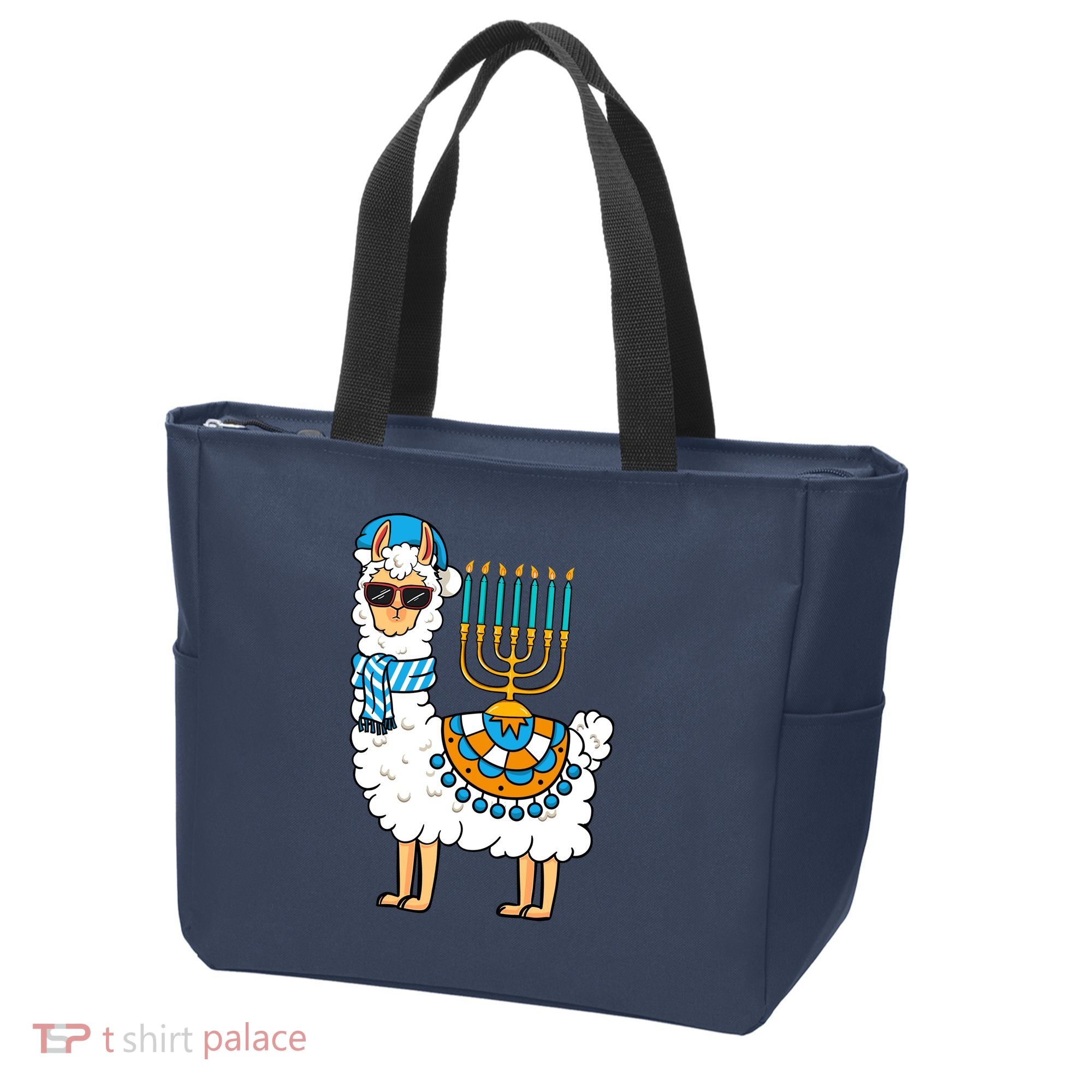 Menorah Hanukkah Llama Cute Alpaca Chanukah Tote Bag