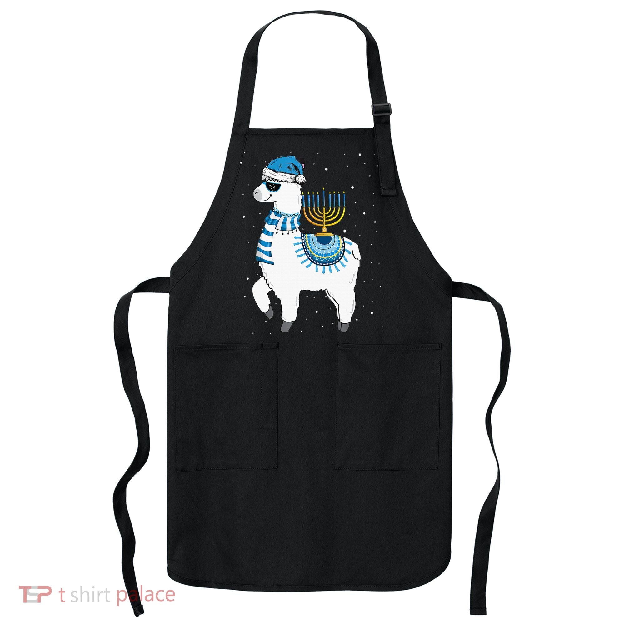 Menorah Hanukkah Llama Cute Alpaca Chanukah Christmas Pajama Apron