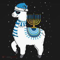 Menorah Hanukkah Llama Cute Alpaca Chanukah Christmas Pajama Women's Hoodie thumb 2