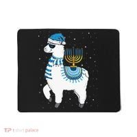 Menorah Hanukkah Llama Cute Alpaca Chanukah Christmas Pajama Mousepad thumb 0
