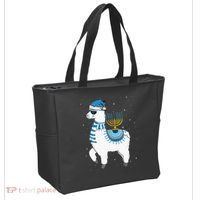 Menorah Hanukkah Llama Cute Alpaca Chanukah Christmas Pajama Tote Bag thumb 2