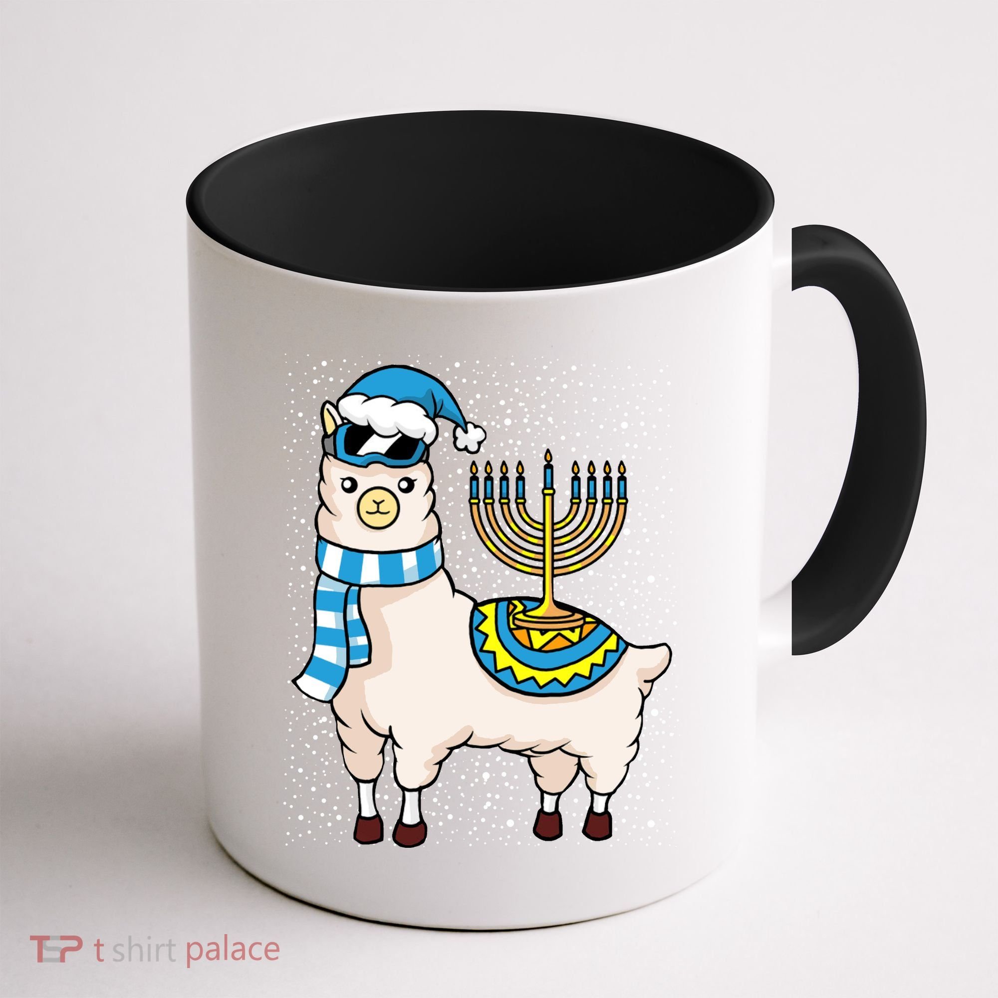 Menorah Hanukkah Llama Cute Alpaca Chanukah Coffee Mug