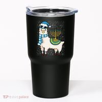 Menorah Hanukkah Llama Cute Alpaca Chanukah Tumbler thumb 0